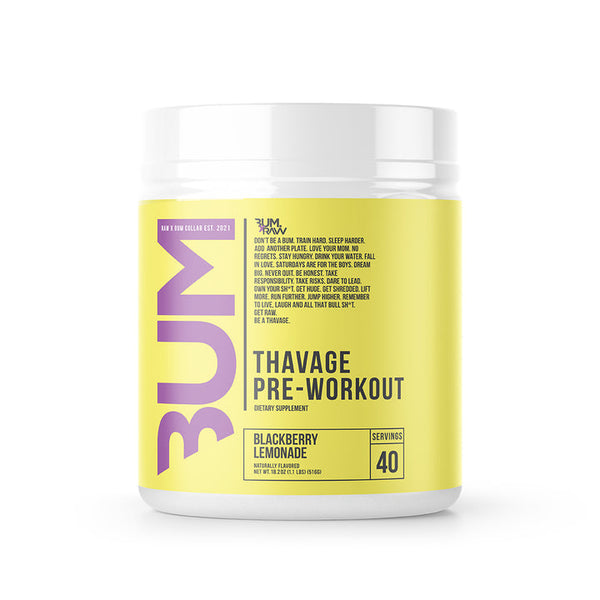 Raw CBUM Thavage 40srv. Thavage Pre-workout in Blackberry Lemonade Flavor