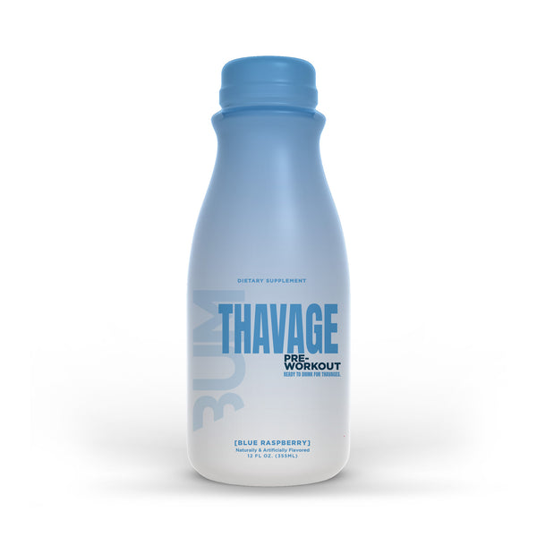Raw CBUM Thavage RTD 12ct. Thavage Pre-workout Ready to drink in Blue Raspberry Flavor