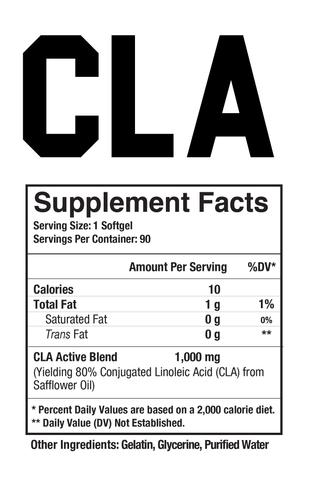 Supplement Facts Axe & Sledge CLA 90ct