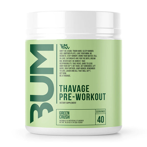 Raw CBUM Thavage 40srv. Thavage Pre-workout in Green Crush Flavor