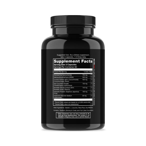 Supplement Facts Jocko Joint Warfare 180Caps. Joint Support* dietary supplement 