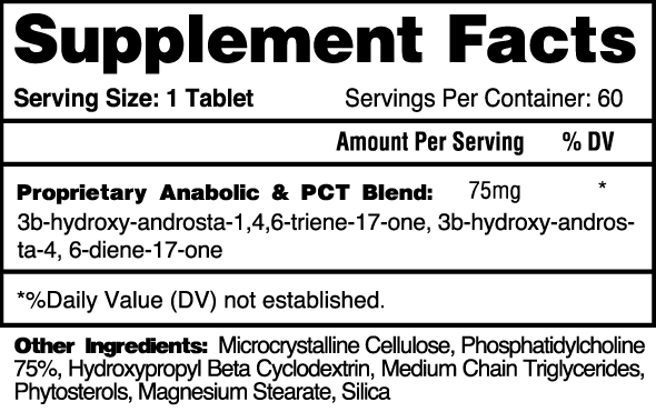 Supplement Facts Blackstone Labs Letro XT 60Tabs