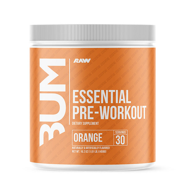 Raw CBUM Essential Pre 30srv in Orange flavor