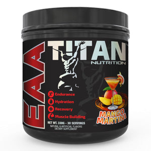 Titan Nutrition EAAs 30srv. Endurance, hydration, recovery, muscle building. Mango Martini flavor