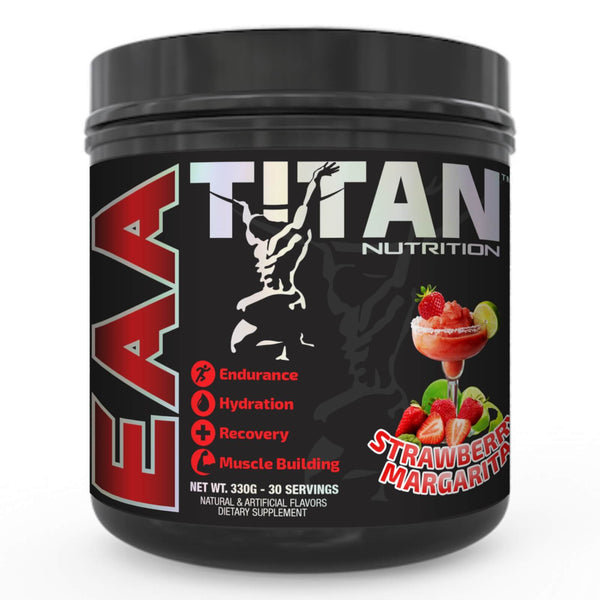 Titan Nutrition EAAs 30srv. Endurance, hydration, recovery, muscle building. Strawberry Margarita flavor