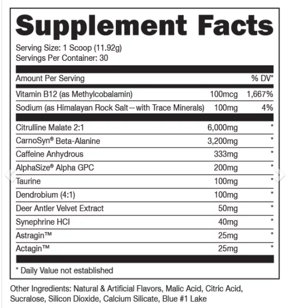 Supplement Facts Woke AF 30 Servings