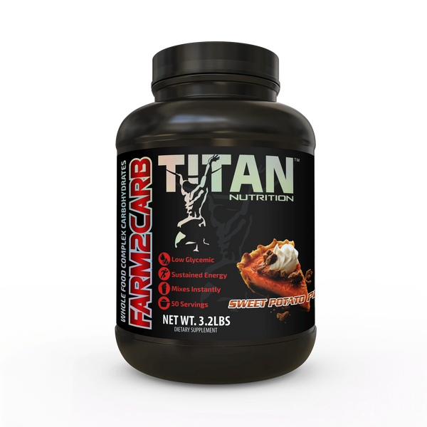 Titan Nutrition Farm2Carb 3.2lb. Whole Foot complex carbohydrates. Sweet Potato Pie flavor