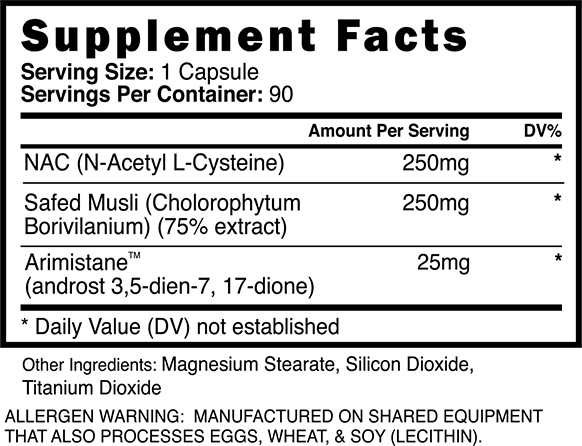 Supplement Facts Blackstone Labs Eradicate 90Caps