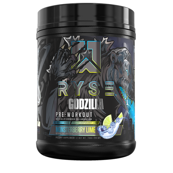 Monsterberry Lime flavor, Ryse Godzilla Pre-workout 40srv, Maximize exercise performance, A true "FULLY-LOADED" pre-workout