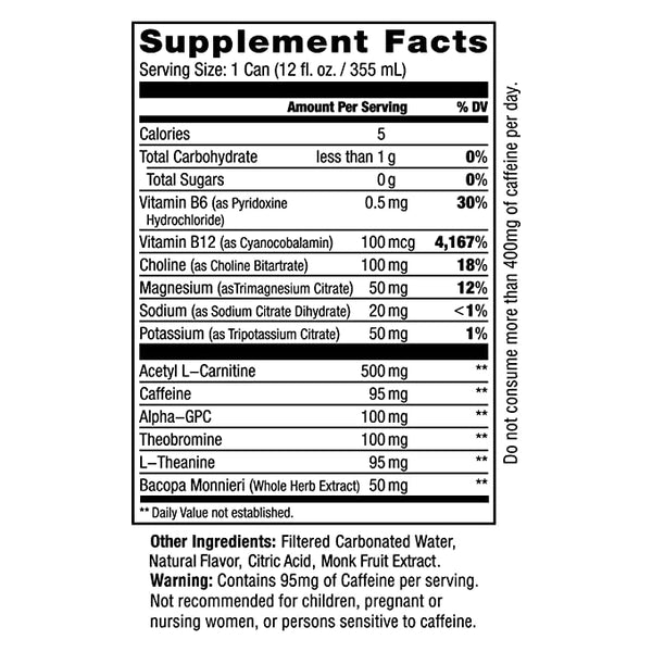 Supplement Facts Jocko Go Drink 12ct. Real Energy* Zero Crash*. 
