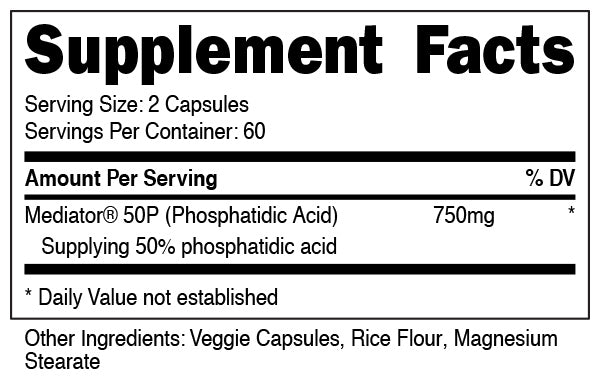 Supplement Facts Bucked Up Phosphatidac Acid 120Caps