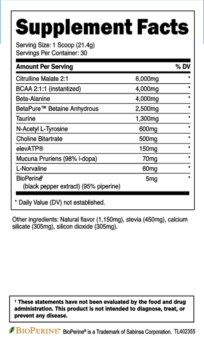 Supplement Facts, Stim-Free 30srv, Transparent Labs, pre-workout supplement, 4g Beta-Alanine