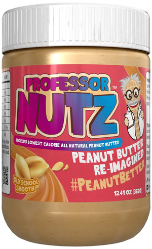 Professor Nutz, Peanut butter re-imagined. Worlds lowest calorie all natural peanut butter. Old School Smooth flavor